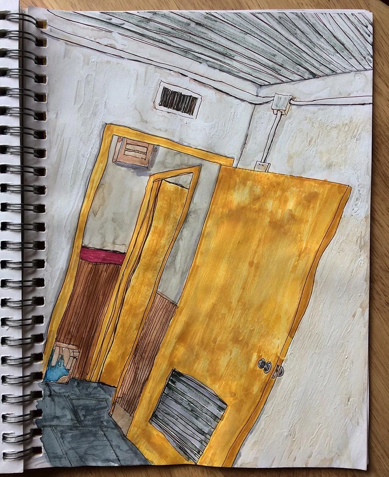 Shu's studio door at #basement6