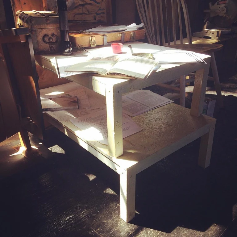 Two Topper, this is two white tables combined to make one, they won't separate (must be taken as a pair!) fashioned by yours Truly. $14 final