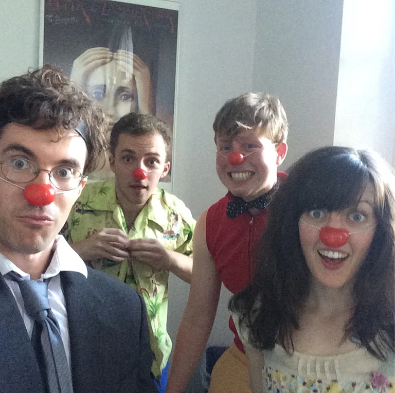 Just had an incredible three weeks living, working, and playing with this motley krewe at the Pig Iron School summer intensive. The workshop focused on physical action and presence using the training method of Jacques Lecoq. Each week was guided by a different kind of mask: the neutral mask, expressive mask (we used the Commedia and Balinese masks), and the clown mask. The experience was invaluable and I'm delighted to have gone through it with these awesome peeps.  May all your plots be serviceable.
 #breathe #glassinmymouth