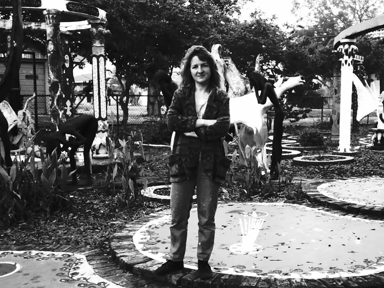 Bayou Petit Cailou and Kenny Hill's divinely directed sculpture garden with Sadie and Russell. January 2020