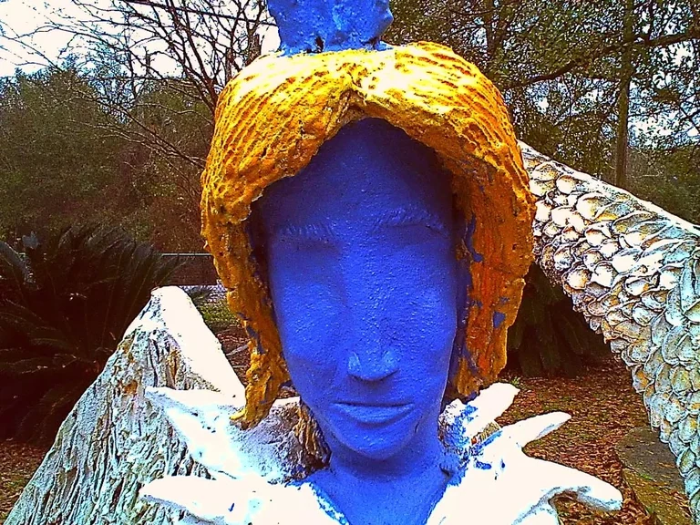 Bayou Petit Cailou and Kenny Hill's divinely directed sculpture garden with Sadie and Russell. January 2020