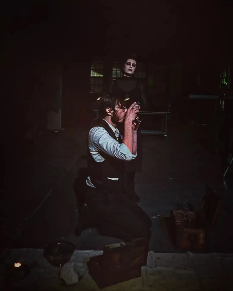 More photos from our immersion in Frankenstein with Drew Pearson & Kyle Washam & Hailey Mozzachio & Greg Marzo & Rose Doucet. Presented in October of 2018.

An original score by Jeff Pagano was accompanied by violinist Hannah Ulatowski and pianist Kelsey Kroening.

Costumes by Naomi Detre
Lights by Jasmine Williams
Makeup by Rachel Yura

More documentation is on my website