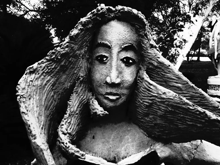 Bayou Petit Cailou and Kenny Hill's divinely directed sculpture garden with Sadie and Russell. January 2020