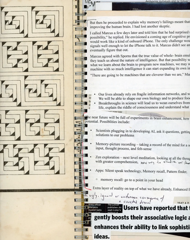 Pages from book 1 of a process and research series. a collection of assorted papers gathered and generated over the past 15+ years: articles, notes, book excerpts, images, film scenes, free associative writing, film negatives, performance programs, printing experiments, postcards, essays, and other flat, bindable ephemera.â¨â¨ â¨
â¨
I have boxes of these things that I circulate through every few seasons, trading in and out things that wax and wane in relevance to whatever is happening creatively.

Much of this is finding its way consciously and otherwise into the  and other collaborations. Some of it was a byproduct of previous works or brilliant ideas from exceptional people, all of it slowly stepping toward something else.â¨â¨ â¨
â¨
~163 pages. 1 of 1. Created while in residence at the

#collecting #gatheringnotes #diynotebook #process #research #processandresearch #writingprocess #creativeprocess #diybook #34holepunch #holepunch #indiefilm #neworleansartist #nolacommunity #performancedocumentation #documentation #lookbook #researcharchive #personalarchive #abcproject